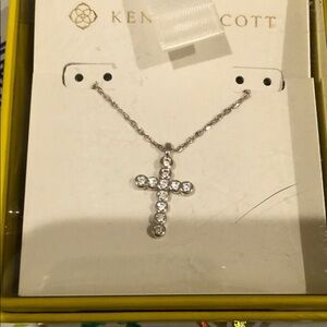 Kendra Scott Silver Crystal Cross Necklace